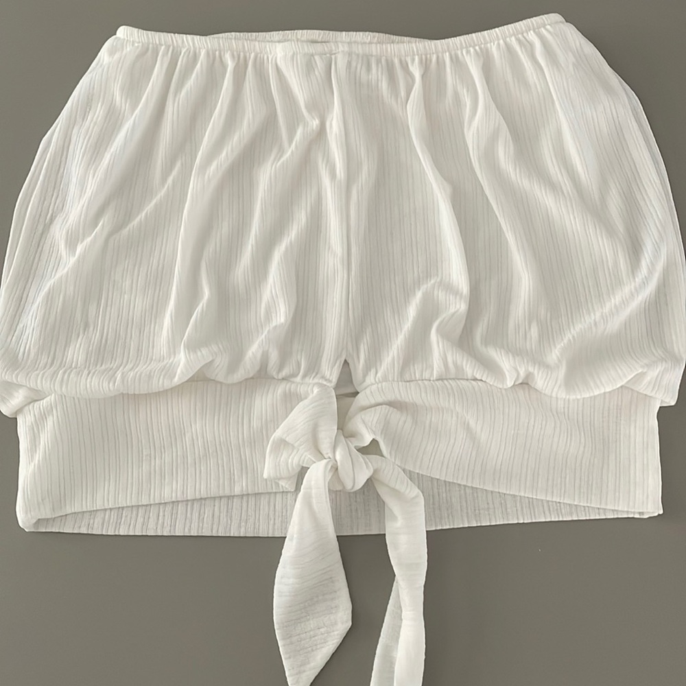 White banded bottom tube top Express